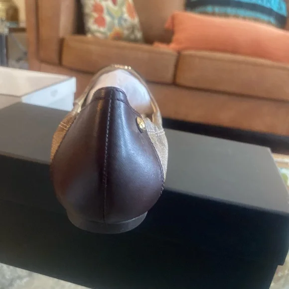 Coach Signature Brown Cap Toe Ballet Flats - Picture 3 of 4